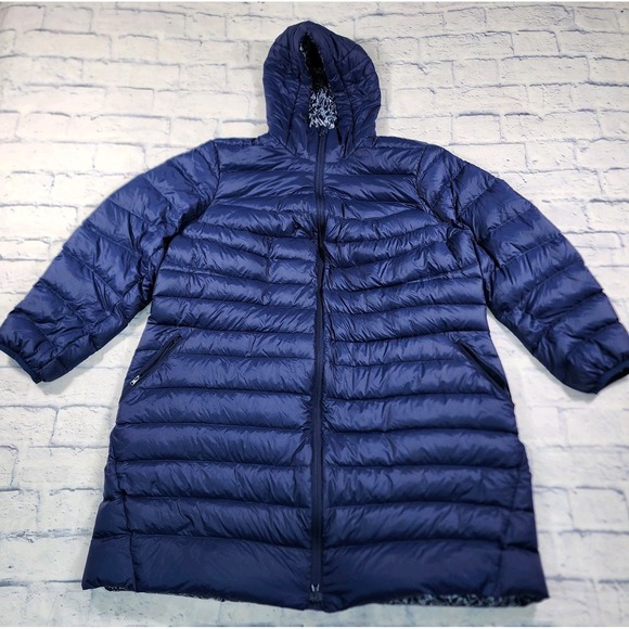 Lands End Jacket WOMENS 2X Navy Wanderweight Ultralight Packable Down Puffer - Picture 1 of 13